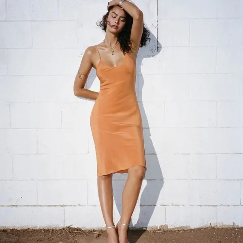 Realisation Par Natasha orange slip dress